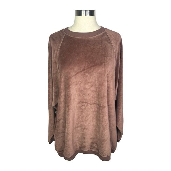 aerie Real Obsessed Oversized Velour Sweatshirt - Size Medium - Relic - Picture 2 of 5